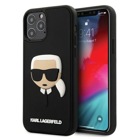 Karl Lagerfeld 3D Rubber Karl`s Head – Etui iPhone 12 Pro Max (czarny)
